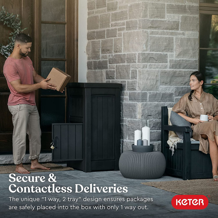 Keter Secure Package Delivery Lockable Box For Porch Or Office with